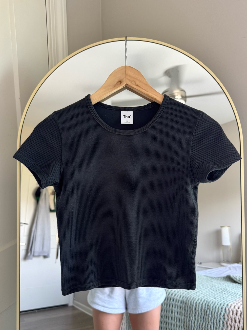 Tna Aritzia Waffle-Knit Baby Tee